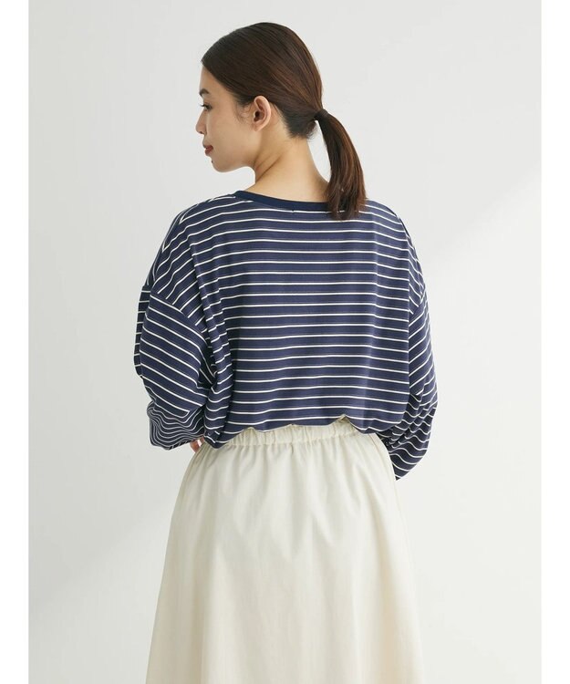 Green Parks マシュマロタッチボーダープルオーバー Navy