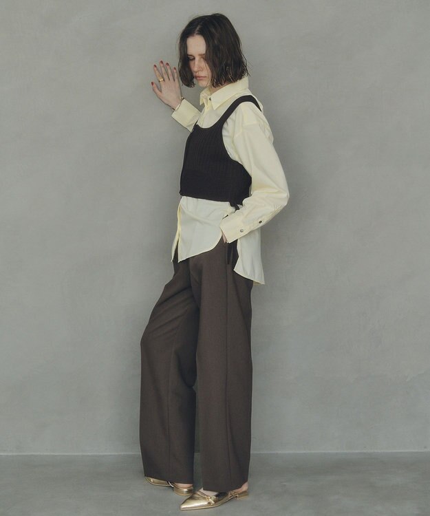 YECCA VECCA ZIPニットビスチェ Brown