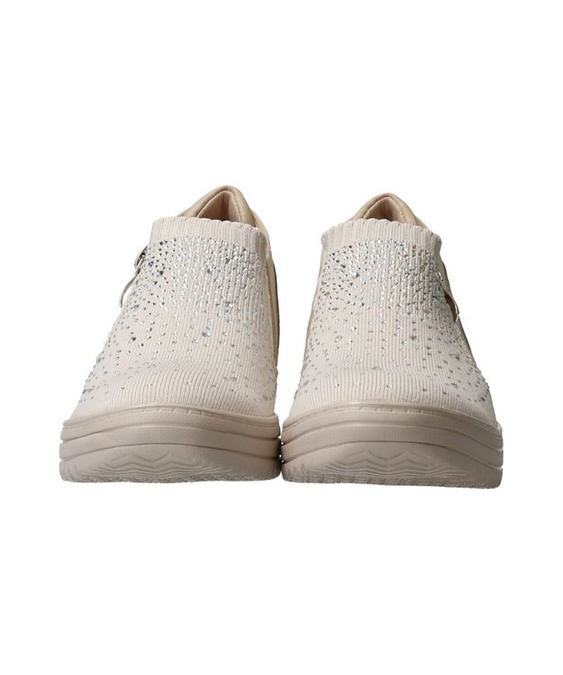 Bridget Birkin 【Round About】ラインストーンインヒールスニーカー ライトベージュ雑材