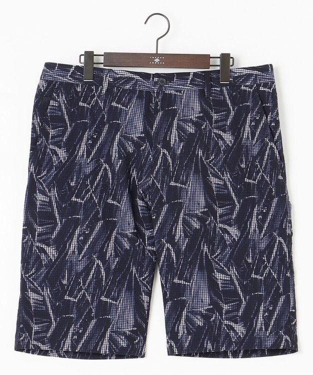 JOSEPH ABBOUD 【キングサイズ・驚きの多機能】ライトウェーブ リゾートプリントハーフパンツ ネイビー系5
