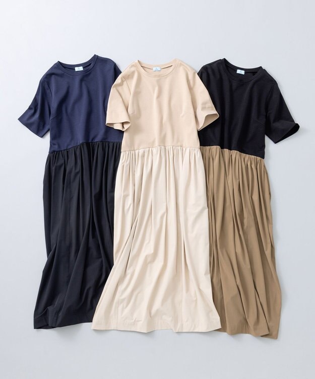 組曲 【WEB限定】コンビネーションコクーンワンピース ベージュ系