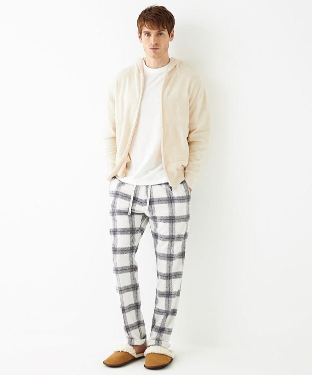 JOSEPH ABBOUD MOUNTAIN 【SPACE／UNISEX】フランネルジャージーブロック パンツ ライトグレー系4