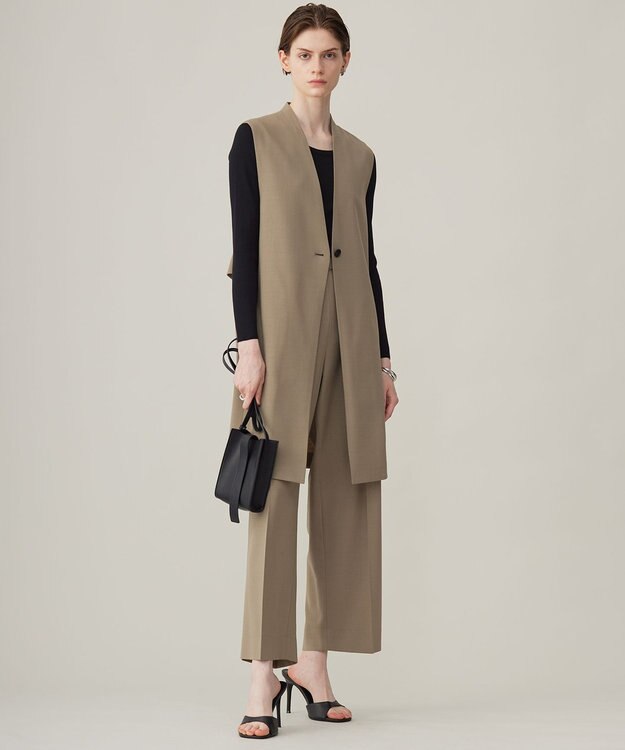 ICB 【洗える】ウール2WAYストレッチ ジレ フォーン系