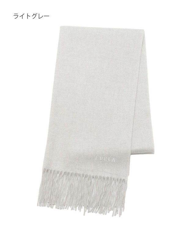 MOONBAT 【洗えるカシミヤ】FURLA カシミヤ100％ 無地ビッグマフラー／幅50cm ライトグレー