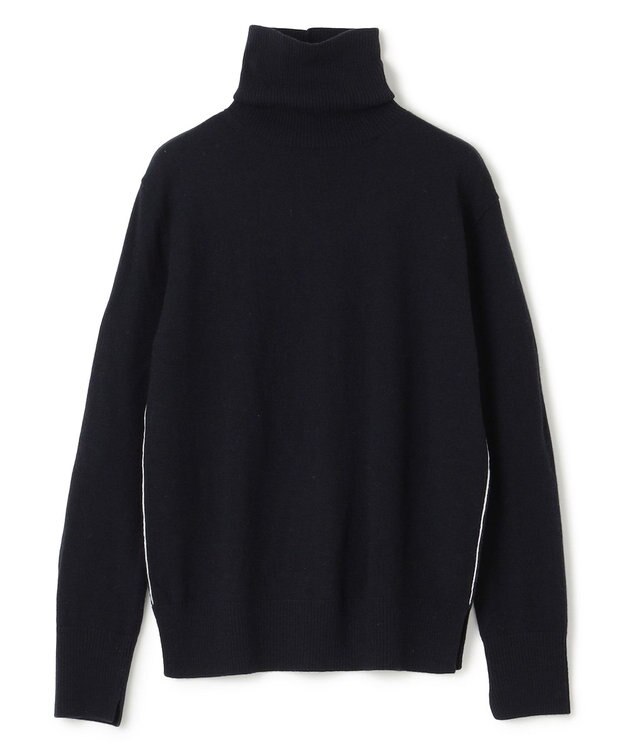 BEIGE， RIGNY / タートルネックニット Navy×Off Line