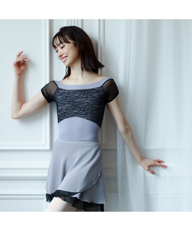 Chacott 【AKANE TAKADA】キャップスリーブレオタード チャコ-ルグレー