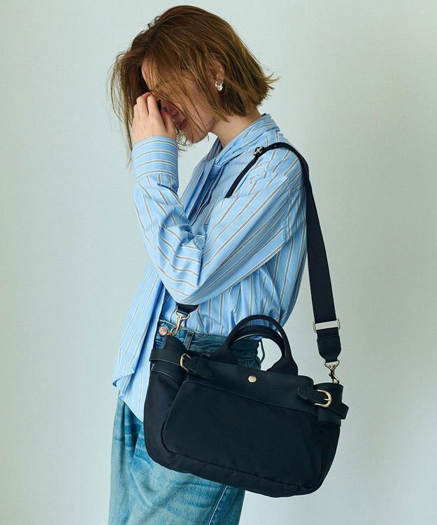 TOPKAPI 【Breath TOPKAPI】RIPPLE リプル ナイロン コンビ ベルト デザイン ミニ トートバッグ ブラック