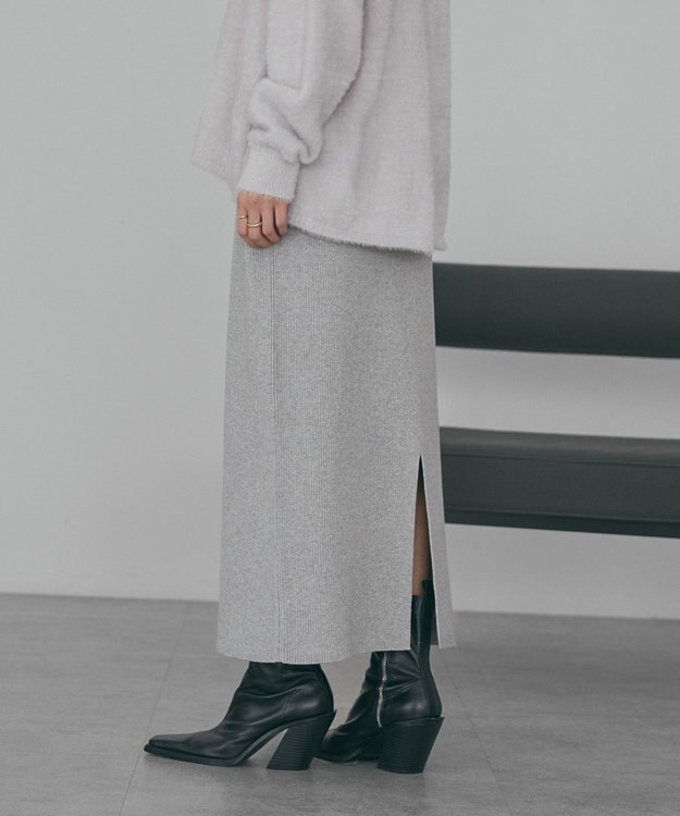 AMERICAN HOLIC バイパチリブニットタイトスカート Gray Mixture