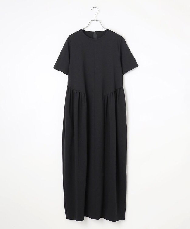 #Newans 【洗える】コクーンシルエットロングワンピース ブラック