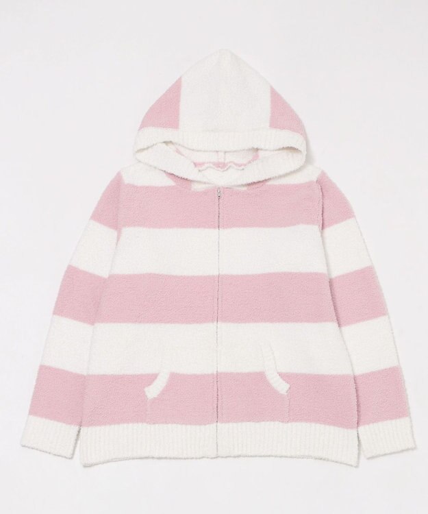 WEGO ボーダーZIPパーカー ピンク