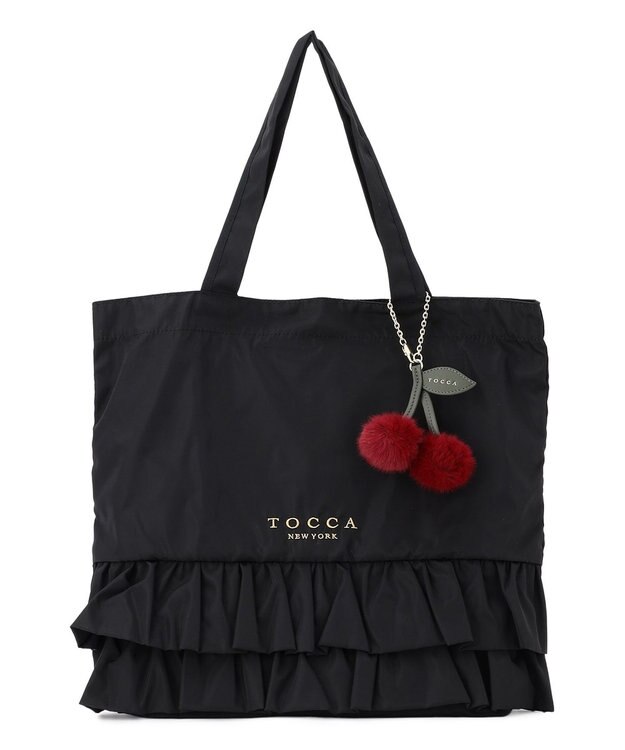 TOCCA SOGNO FUR CHARM TOTE トートバッグ【WEB＆一部店舗限定・A4サイズ対応】 レッド系5