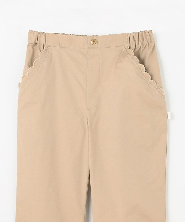 組曲 KIDS 【150-160㎝】スカラップポケット７分丈 パンツ ベージュ系