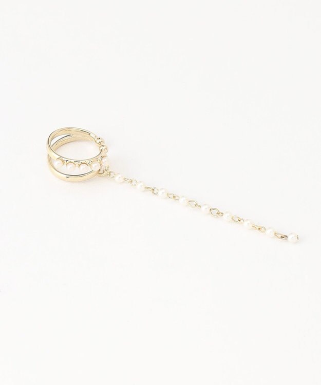 J.PRESS LADIES 【WEB限定】3way チャーム付き パール イヤカフ リング アイボリー系