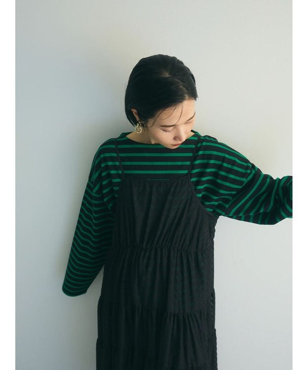 Green Parks armonia.ティアードシアーキャミワンピース Black