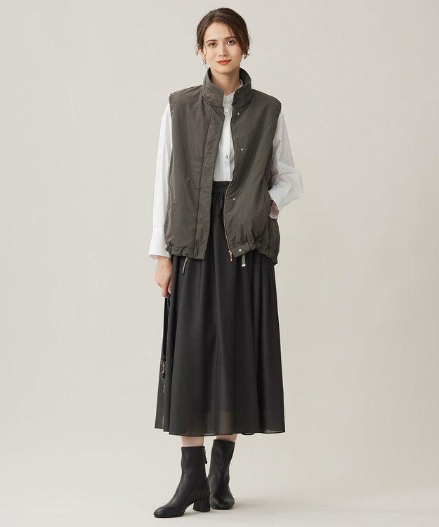 自由区 S 【洗える】パッファー ベスト カーキ