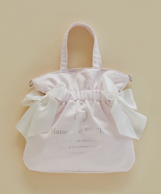 Maison de FLEUR ダブルリボン2Wayトートバッグ Light Pink