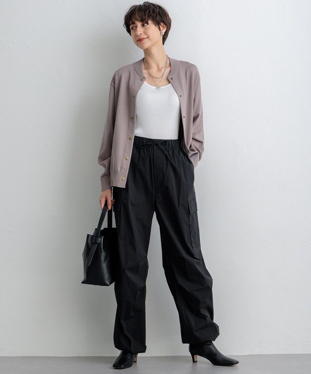 23区 S 【SLOW/一部店舗限定】コットンシルク ニットブルゾン ライトグレー系