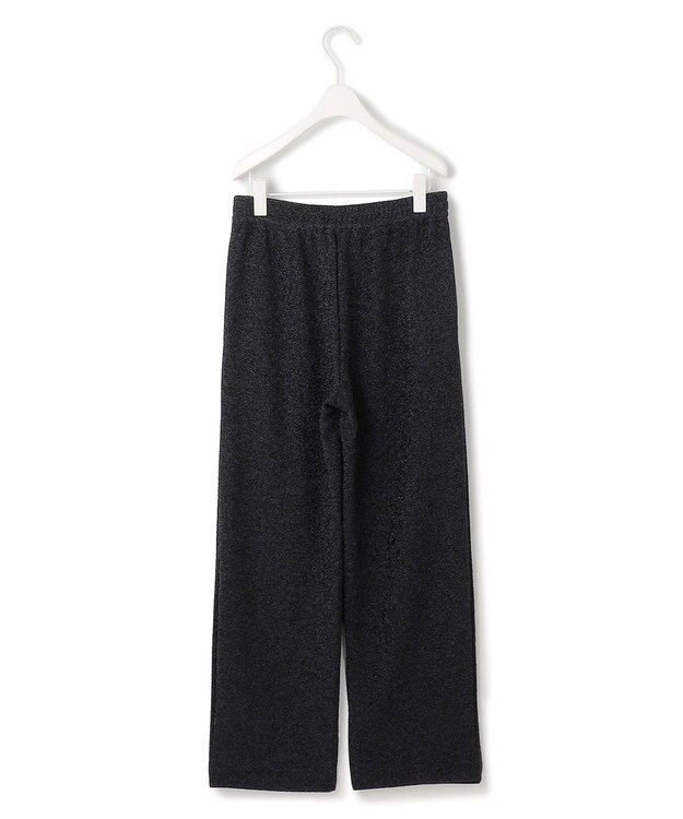 ICB L 【洗える】 シャイニーラメジャガード セミワイドパンツ ブラック系