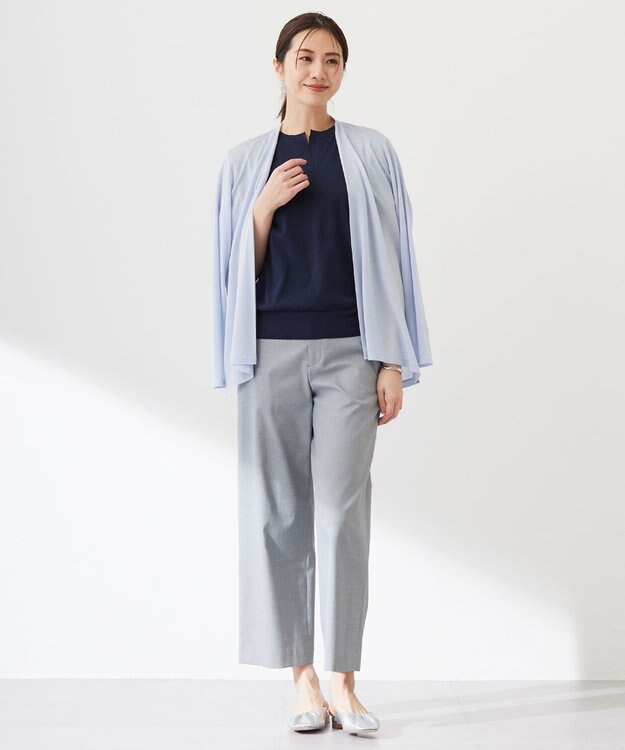 J.PRESS LADIES L 【WEB限定カラーあり・洗える】Vis/Peスパーク バンドカラー ニット ネイビー系