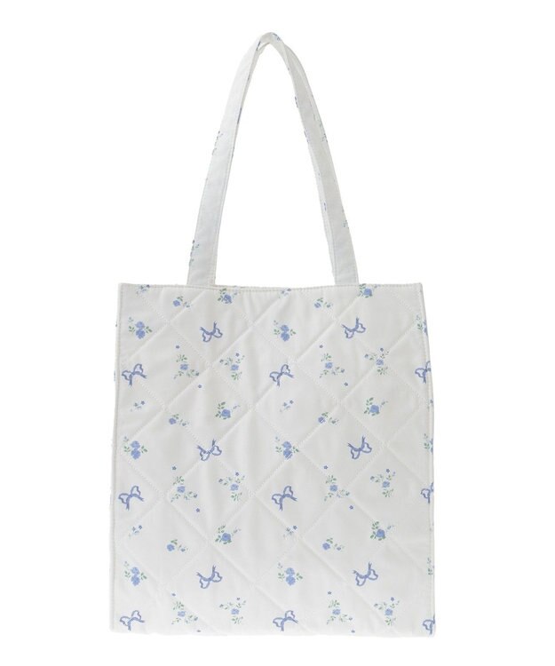 Maison de FLEUR フラワーリボンプリントスクエアトートバッグ Lavender