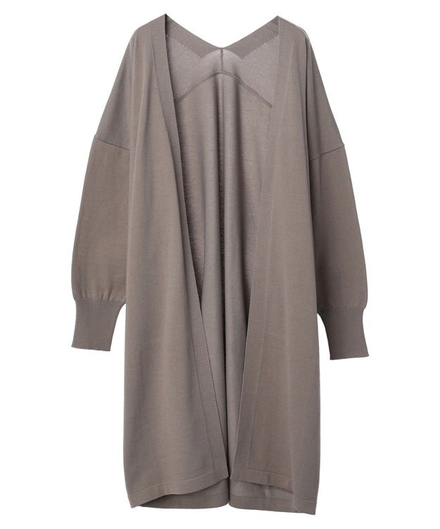 earth music&ecology ニュアンスロングカーディガン Gray Beige
