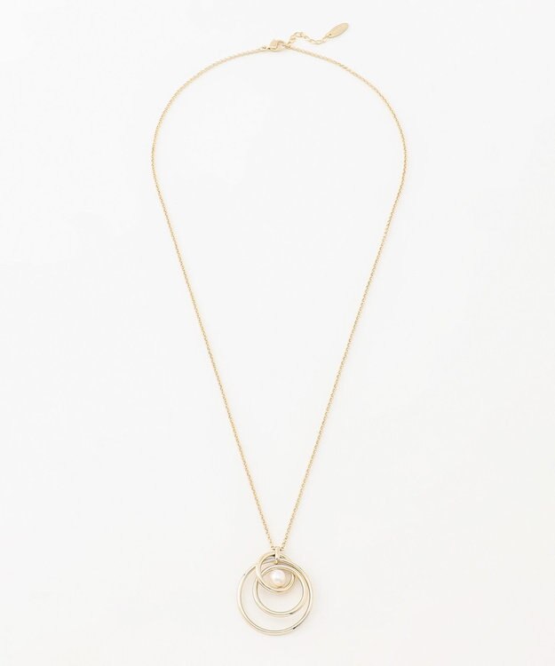 自由区 センターパールサークル ネックレス ゴールド系