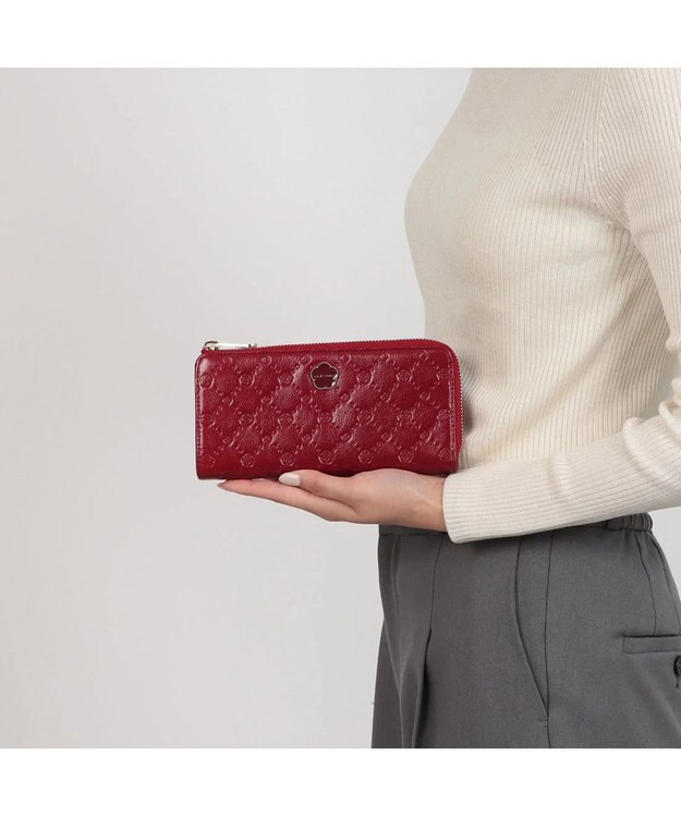 CLATHAS アクシオン Lファスナー長財布 ダークレッド