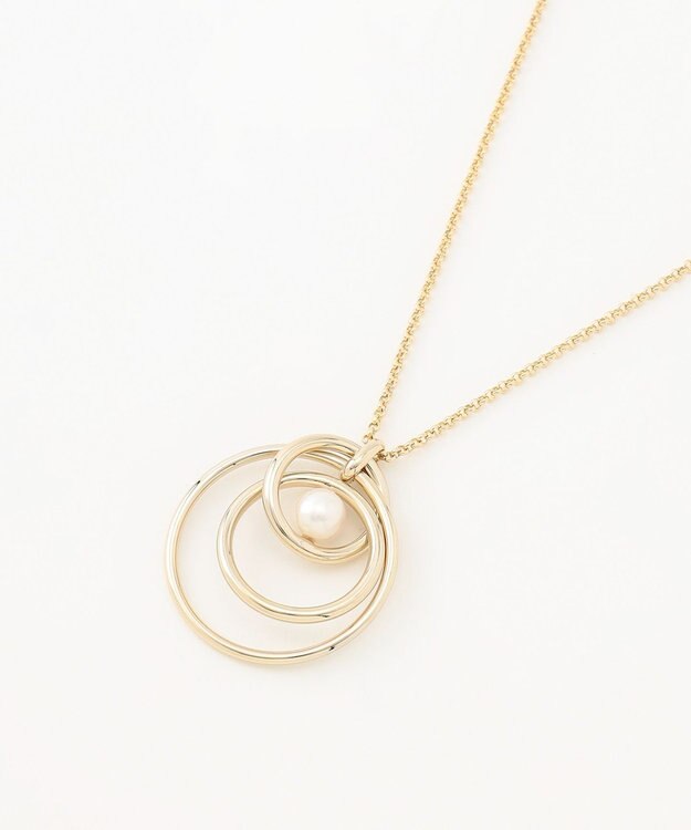 自由区 センターパールサークル ネックレス ゴールド系