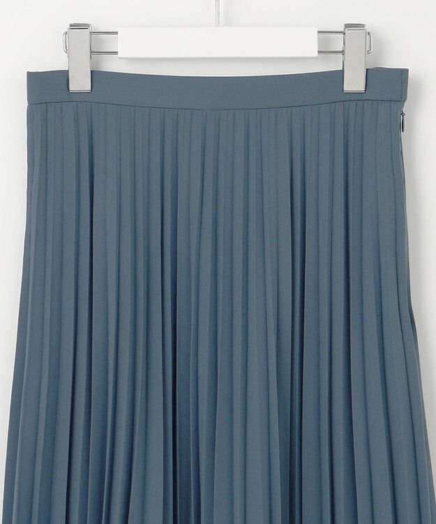 J.PRESS LADIES L 【洗える】ノルディス2wayジョーゼット プリーツ スカート ブルーグレー系
