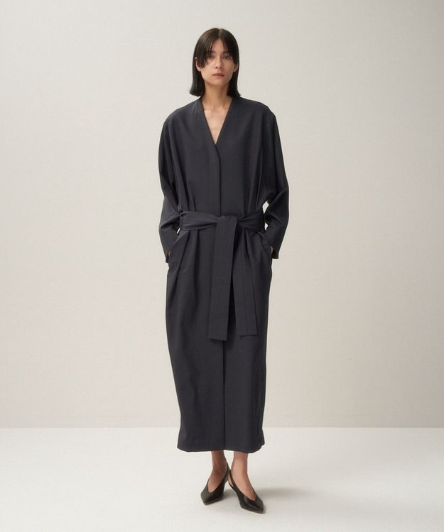 ATON TECHNO WOOL TWILL | ドレスコート CHARCOAL GRAY