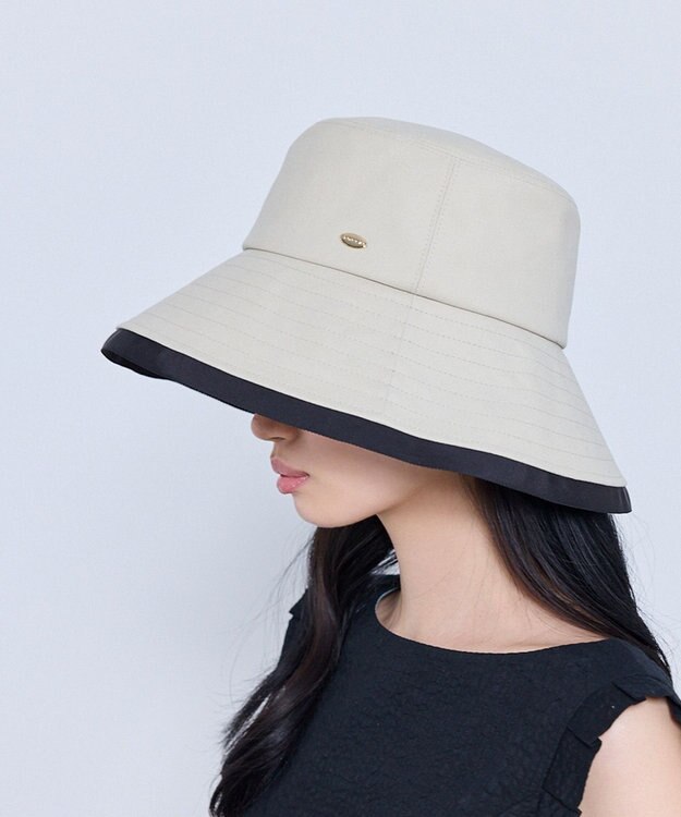 TOCCA 【サイズ調整可】TRIM RIBBON BUCKET HAT コットン バケットハット ベージュ系