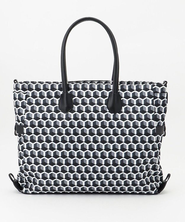 Y'SACCS キュービックモノグラム　2WAYトート　Mサイズ ブラック