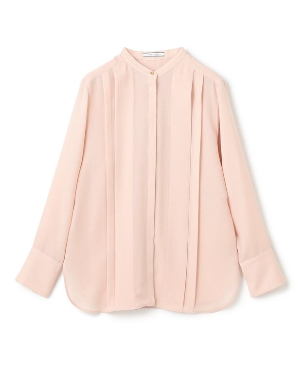 BEIGE， 【洗える】STOW / フロントタックブラウス Nude