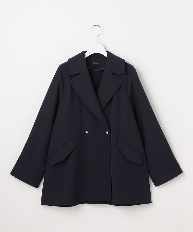 ANY SIS 【2WAY】エレカジストレッチミドルトレンチ コート ネイビー