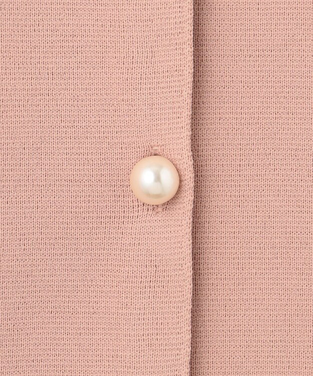 Feroux 【洗える】パールニットジャケット ピンク系