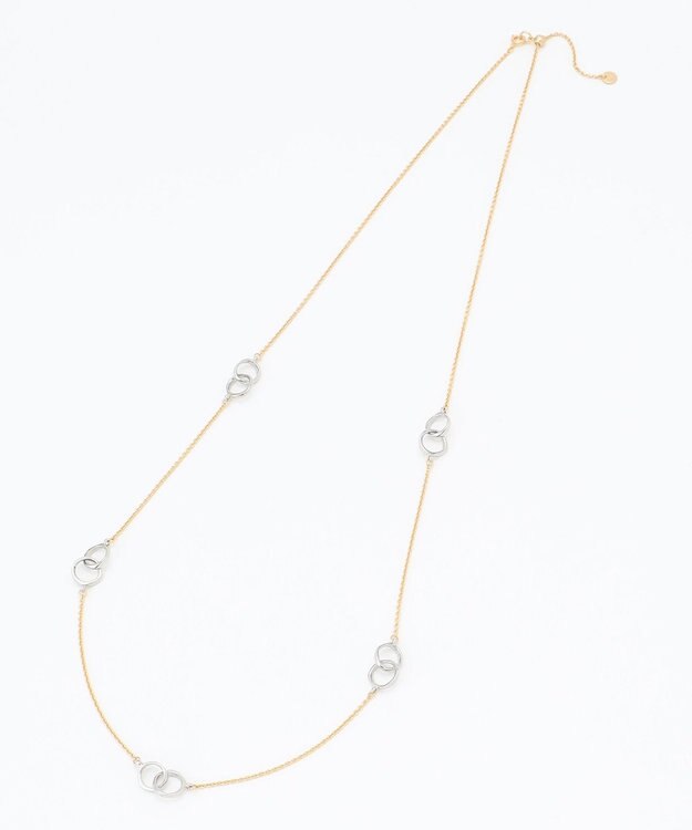 自由区 【カタログ掲載】リングコネクトチェーン ネックレス マットゴールド×マットシルバー