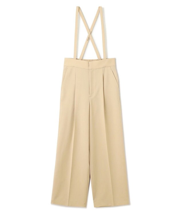 uncrave 【佐藤晴美さん着用】ウォッシャブルドライサップ ワイドパンツ(サスペンダー付き) ベージュ