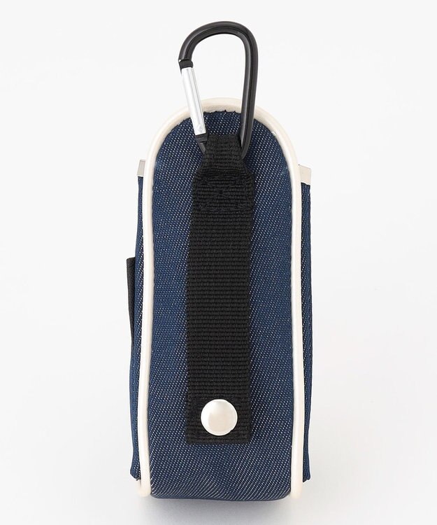 23区GOLF 磁石で開閉【UNISEX】合皮×デニム調ボールポーチ ネイビー系