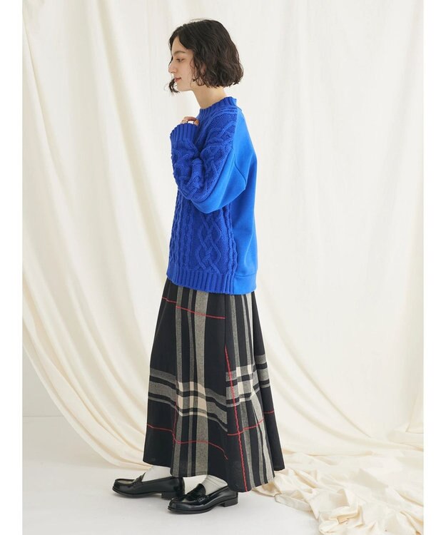 CRAFT STANDARD BOUTIQUE ケーブルニットドッキングスウェット Blue