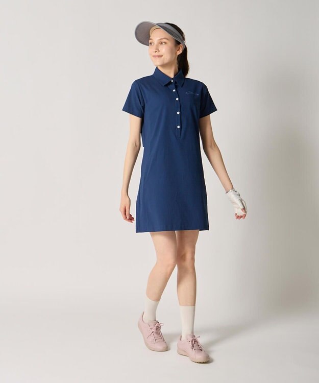 FILA GOLF／marie claire 【marie claire SPORT】 シアサッカーワンピース ネイビー