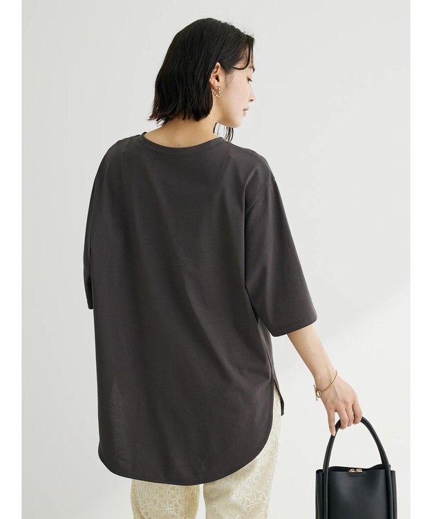 Green Parks 汗じみ防止５分袖チュニック Off White