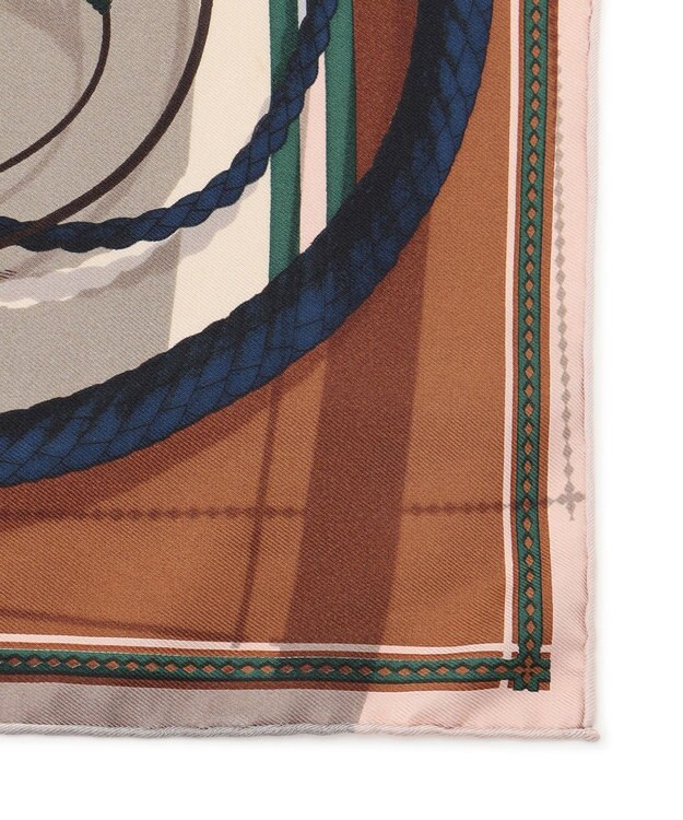 23区 manipuri コラージュジョッキー シルク スカーフ グレー系