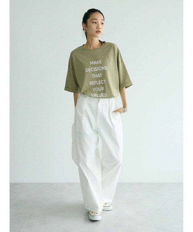 CRAFT STANDARD BOUTIQUE ホワイトデニムハイウエストワイドパンツ White