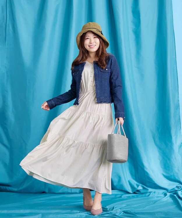 Tiaclasse 【2WAY・洗える】パフスリーブティアードマキシワンピース アイボリー