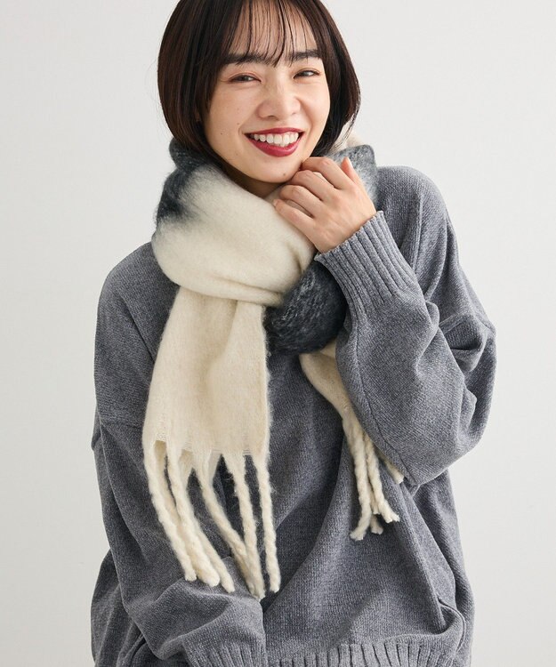 Green Parks ボリュームマフラー Border Black