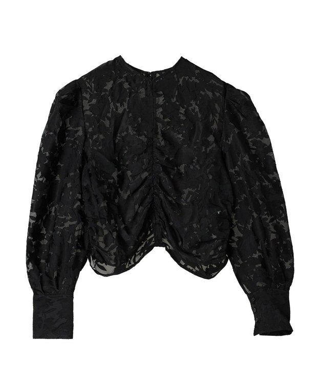 Green Parks AnriettMusee 花柄オパールシャーリングブラウス Black