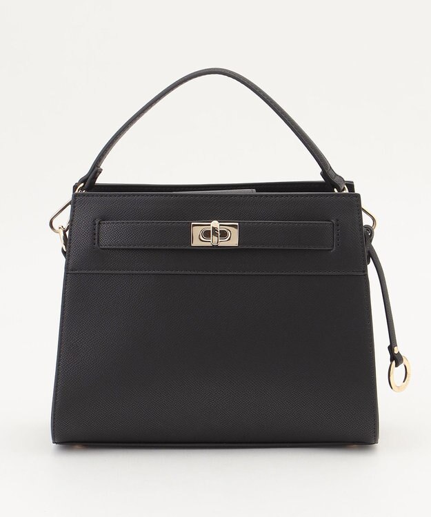 組曲 ベルトデザインスクエアショルダーバッグ ブラック系