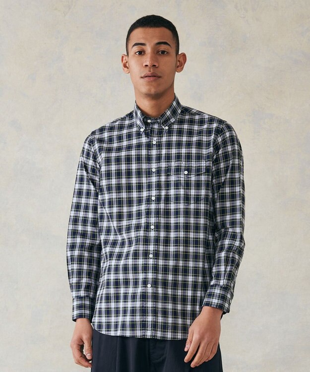 J.PRESS MEN ドビータータンマルチチェックシャツ ネイビー系3