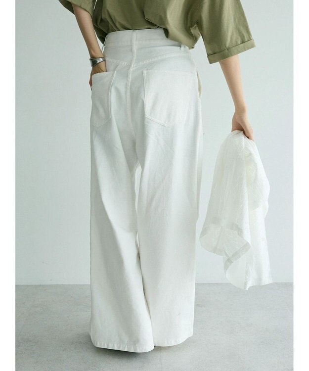CRAFT STANDARD BOUTIQUE ホワイトデニムハイウエストワイドパンツ White