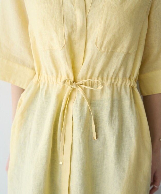 YECCA VECCA フレンチリネンドロストワンピース Yellow